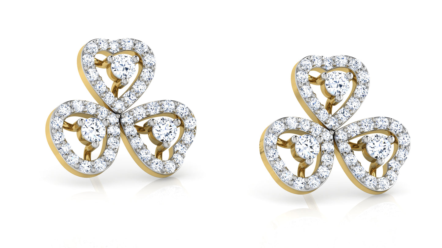 Triple Heart Diamond Earrings