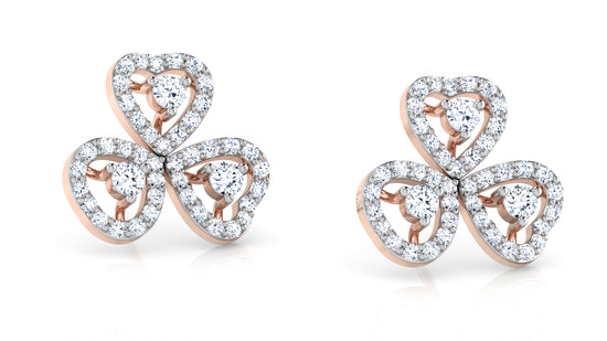 Triple Heart Diamond Earrings