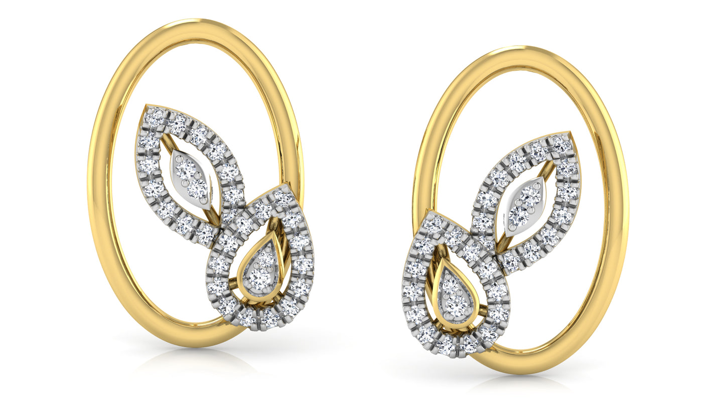 Leaf Burst Diamond Earrings