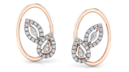 Leaf Burst Diamond Earrings