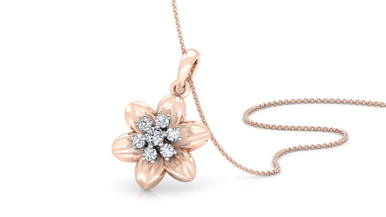 Flower Bond Diamond Earrings And Pendant Set