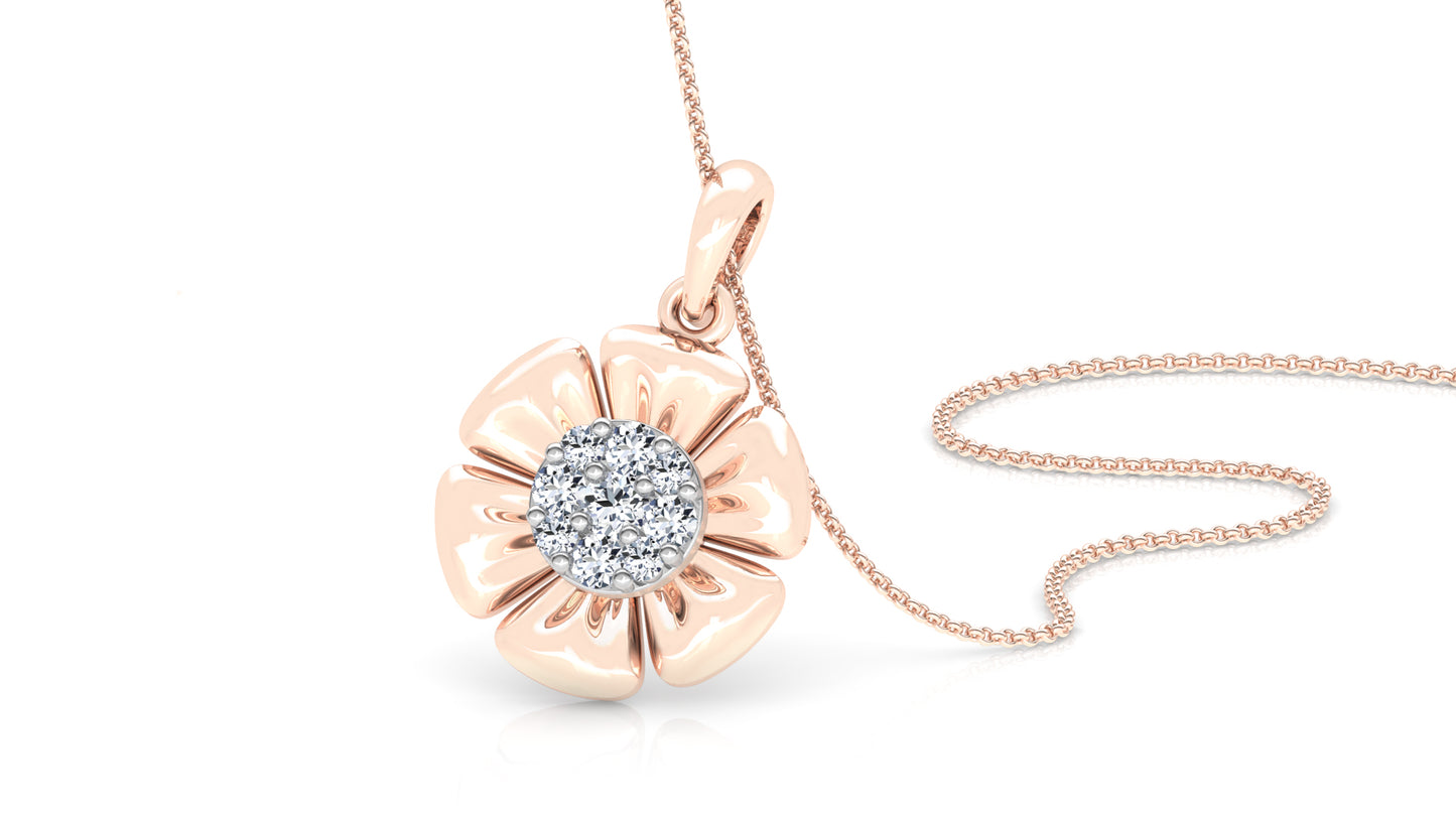 Bloom Zoom Diamond Earrings And Pendant Set