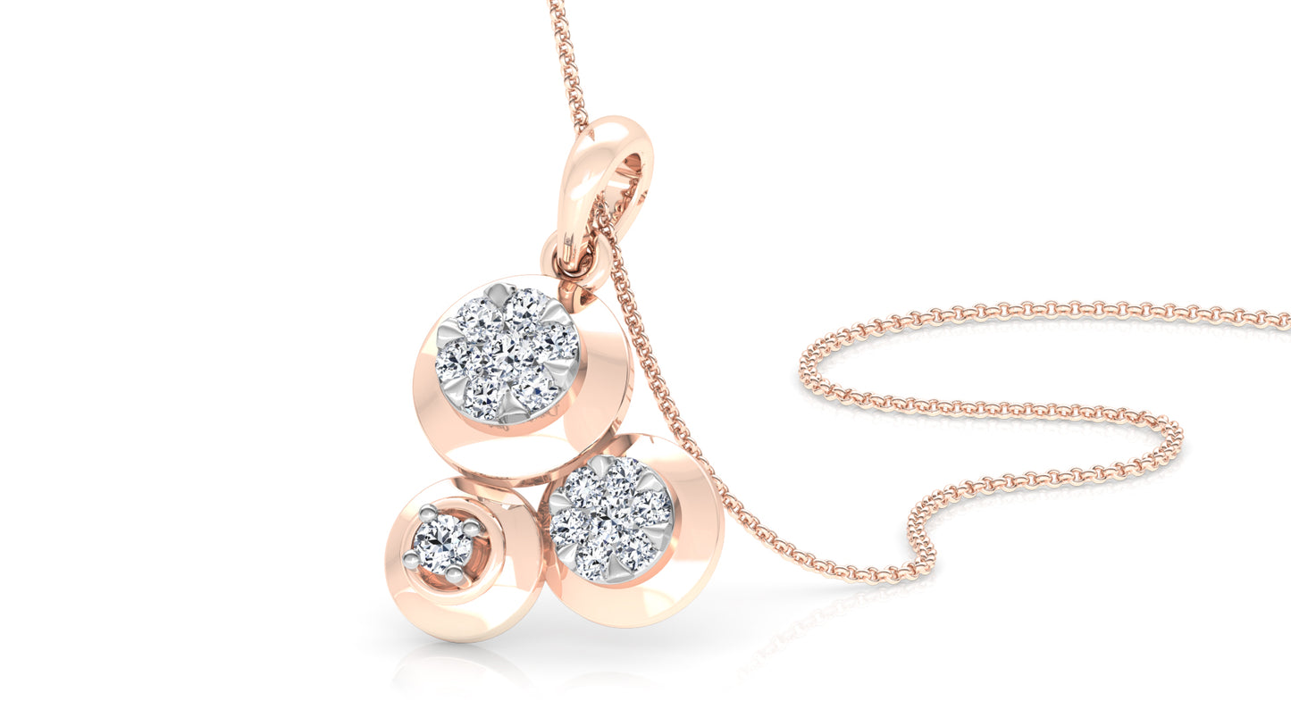 Tiny Dots Diamond Earrings And Pendant Set