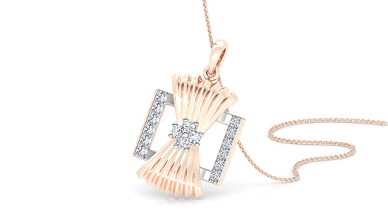 Statuesque Diamond Earrings And Pendant Set