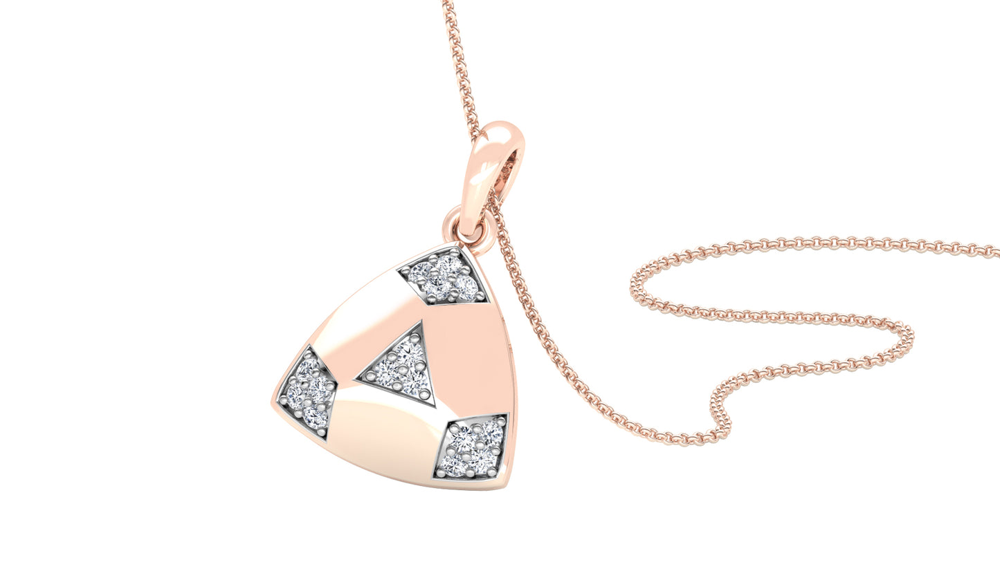 Triangle Flair Diamond Earrings And Pendant Set