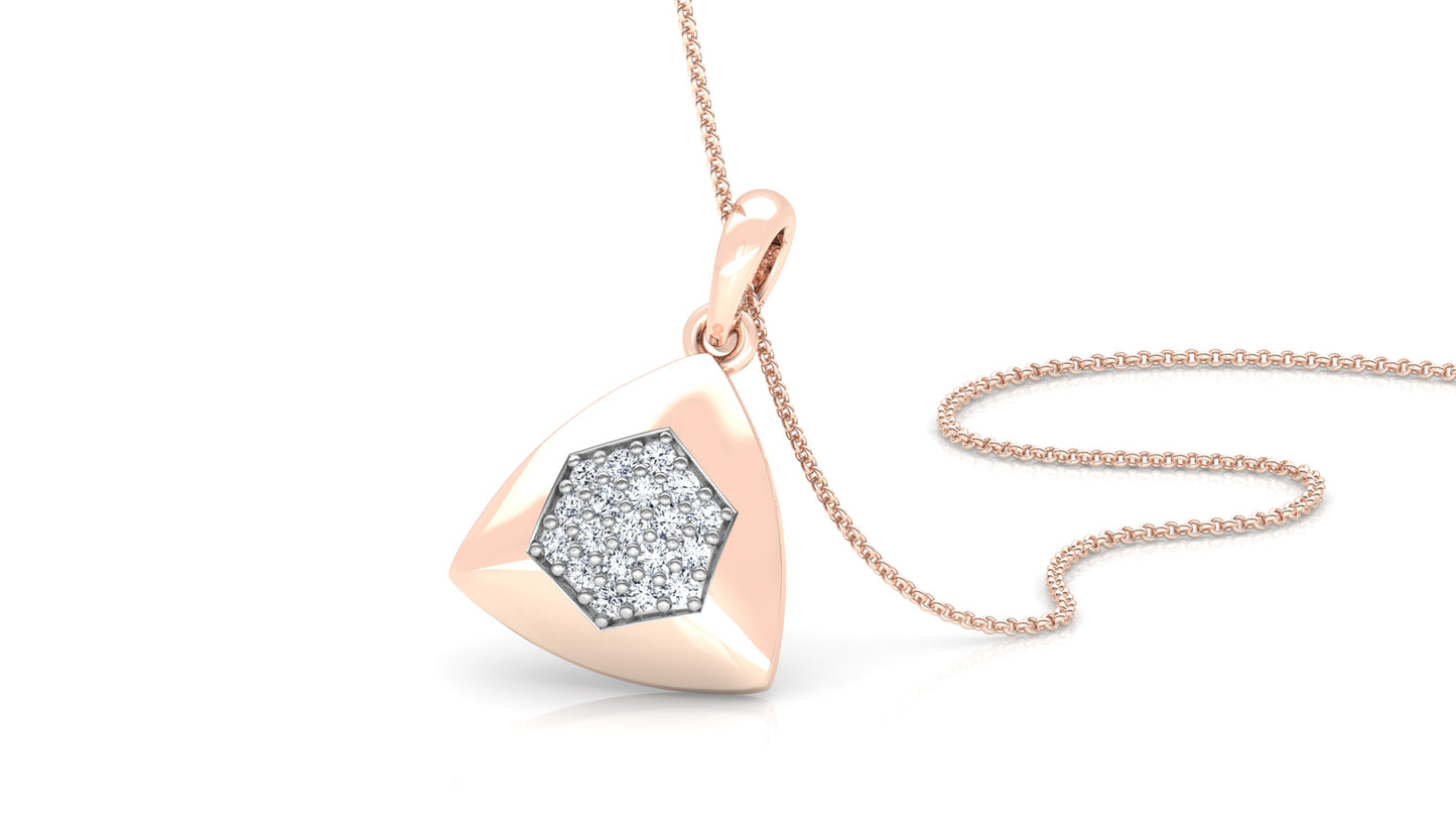 TriHex Bond Diamond Earrings And Pendant Set