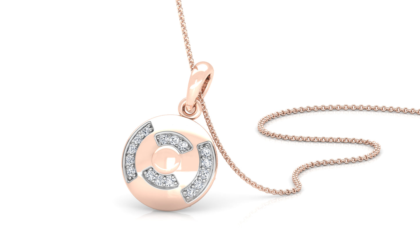 Crazy Moon Diamond Earrings And Pendant Set