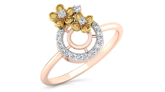 Flowery Wheel Diamond Ring