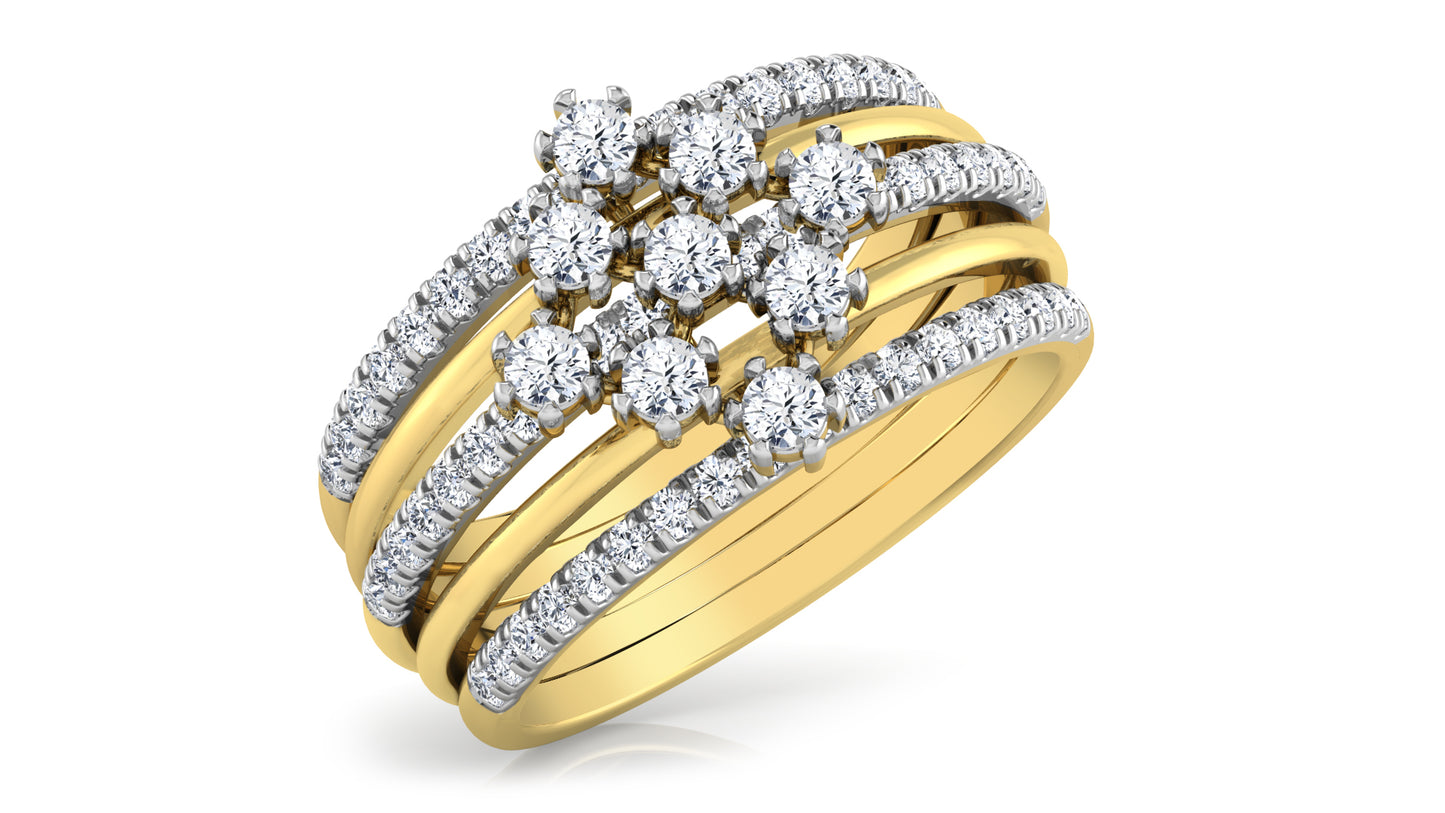 Cinquain Bands Diamond Ring