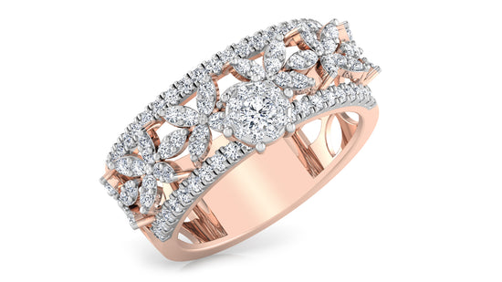 Floral Crowd Diamond Ring