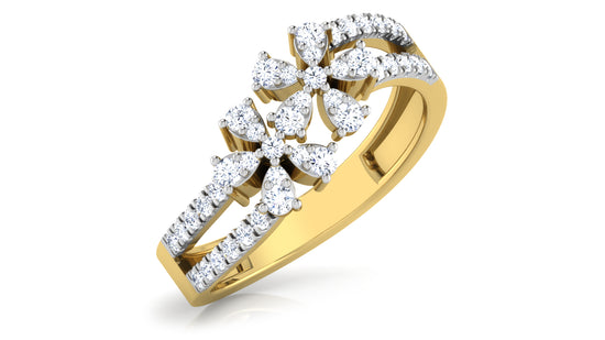 Flower Duo Diamond Ring