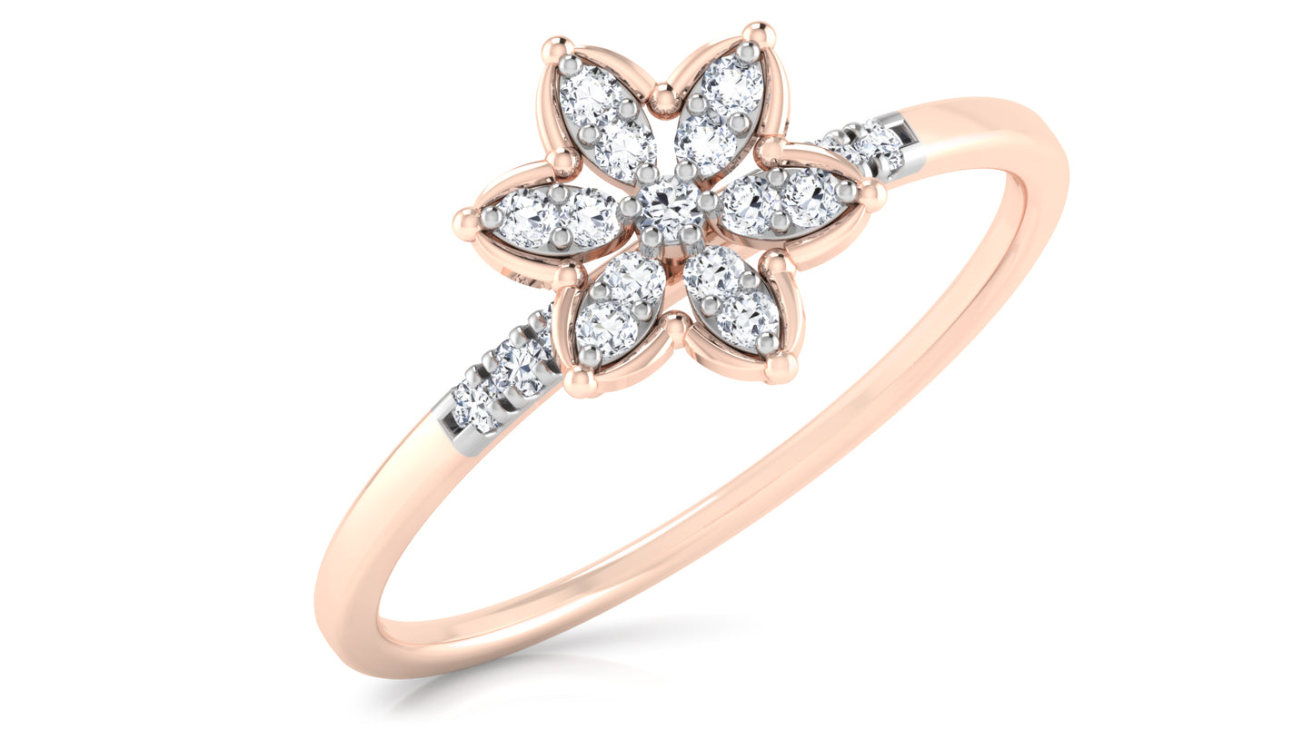 Secured Petals Diamond Ring