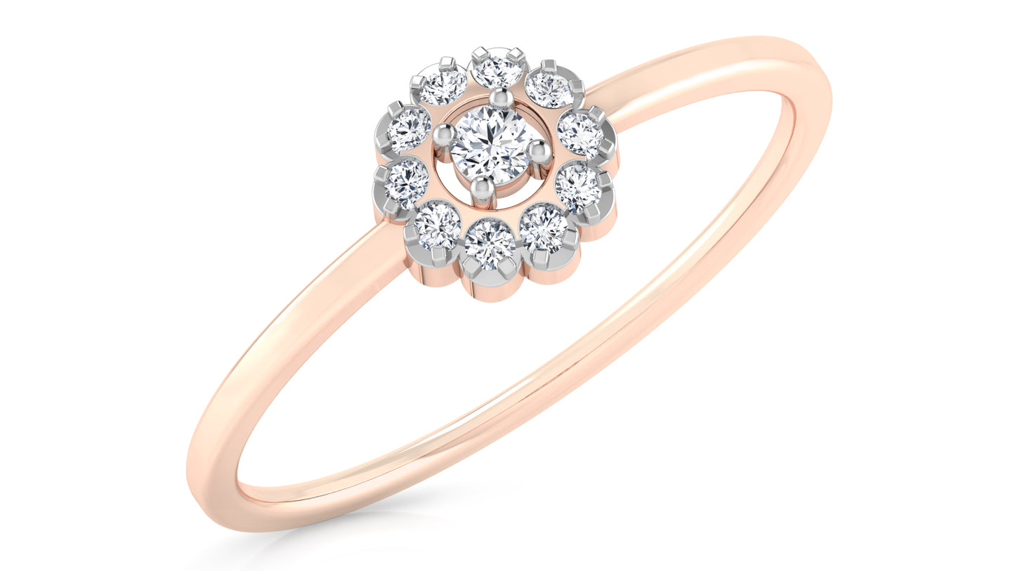 Button Rose Diamond Ring