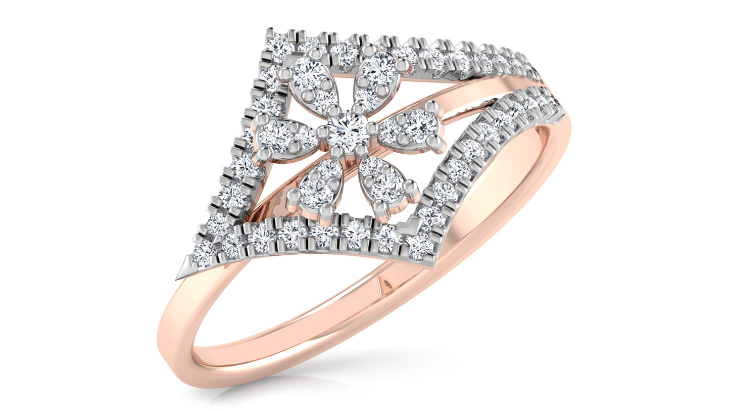 Floral Harmony Diamond Ring