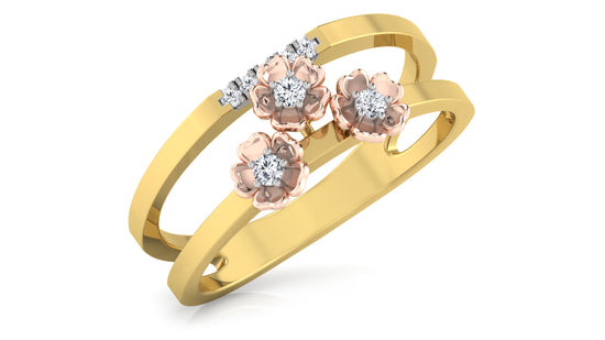 Trifloral Verge Diamond Ring