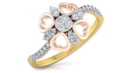 Tetra Hearts Diamond Ring