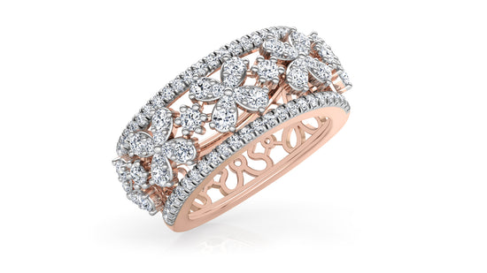 Floral Flood Diamond Ring