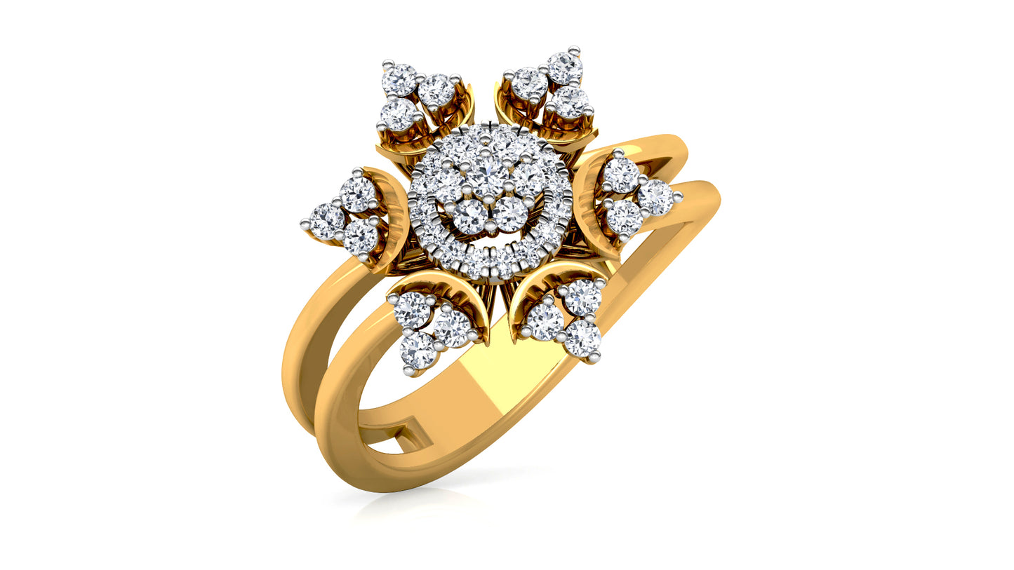 Floral Diya Diamond Ring