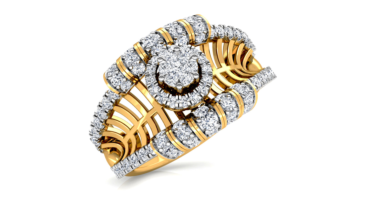 Golden Roll Diamond Ring