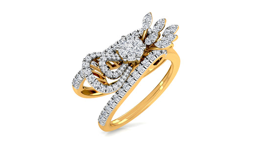 Floral Contour Diamond Ring