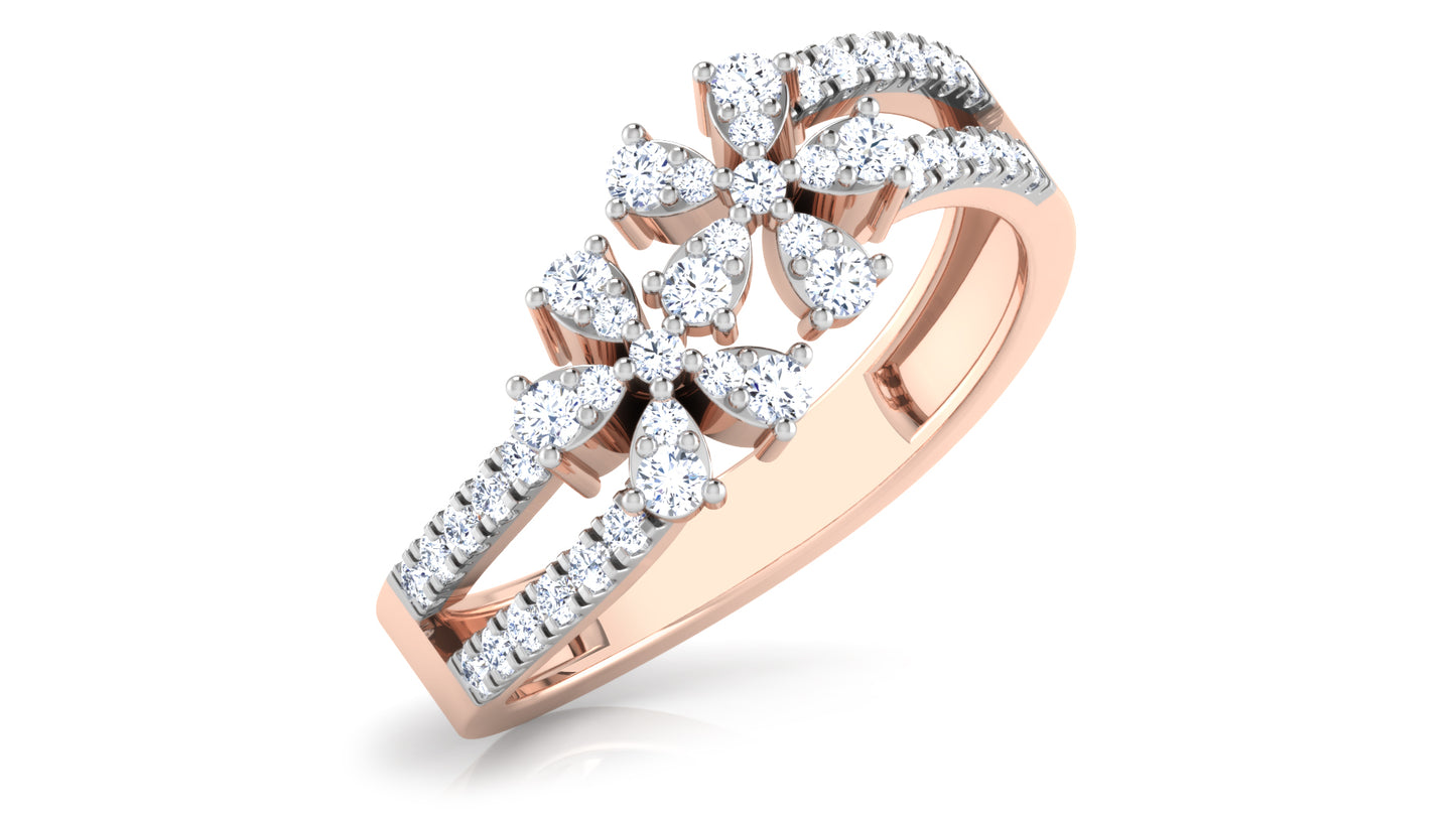 Flower Duo Diamond Ring