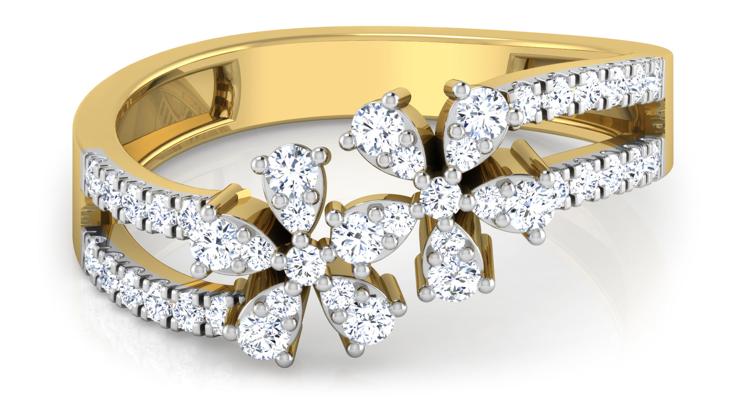 Flower Duo Diamond Ring