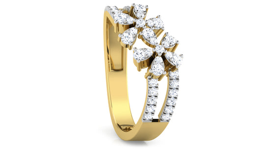 Flower Duo Diamond Ring