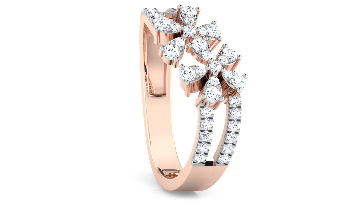 Flower Duo Diamond Ring