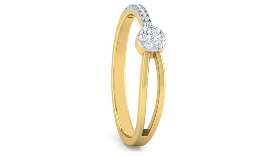 Shinning Gems Diamond Ring parrial gold /dia