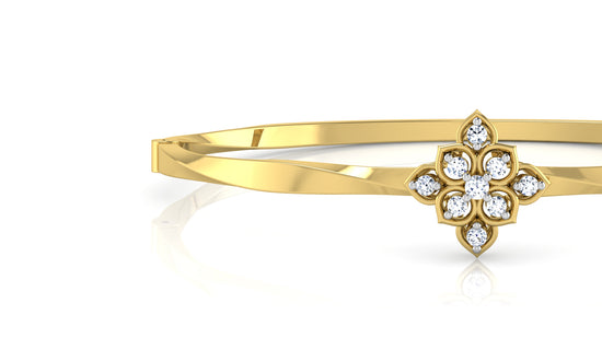 Mangle Proof Synthetic Diamond Gold Bracelet Closed View