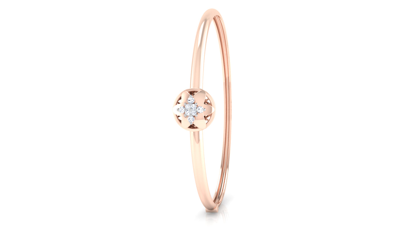 Silky Smooth Synthetic Diamond Rose Gold Bracelet Standing View.Best Artificial diamond Jewelry in Chennai