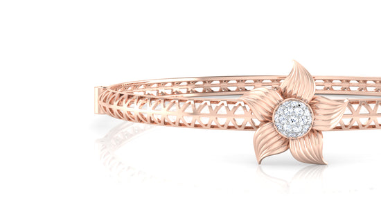 Floral Arrest Artificial Diamond Rose Gold Bracelet at Diahart.