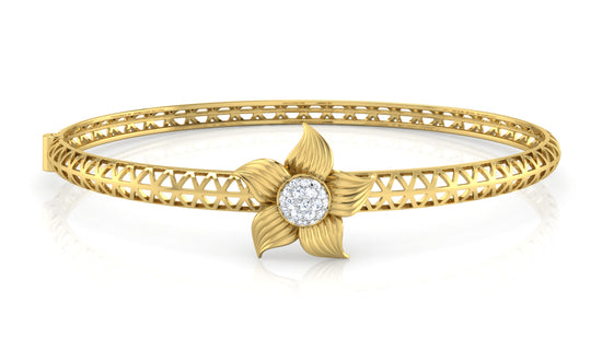 Floral Arrest Artificial Diamond Gold Bracelet Stylish View Best Synthetic Diamond Jewelry in Chennai