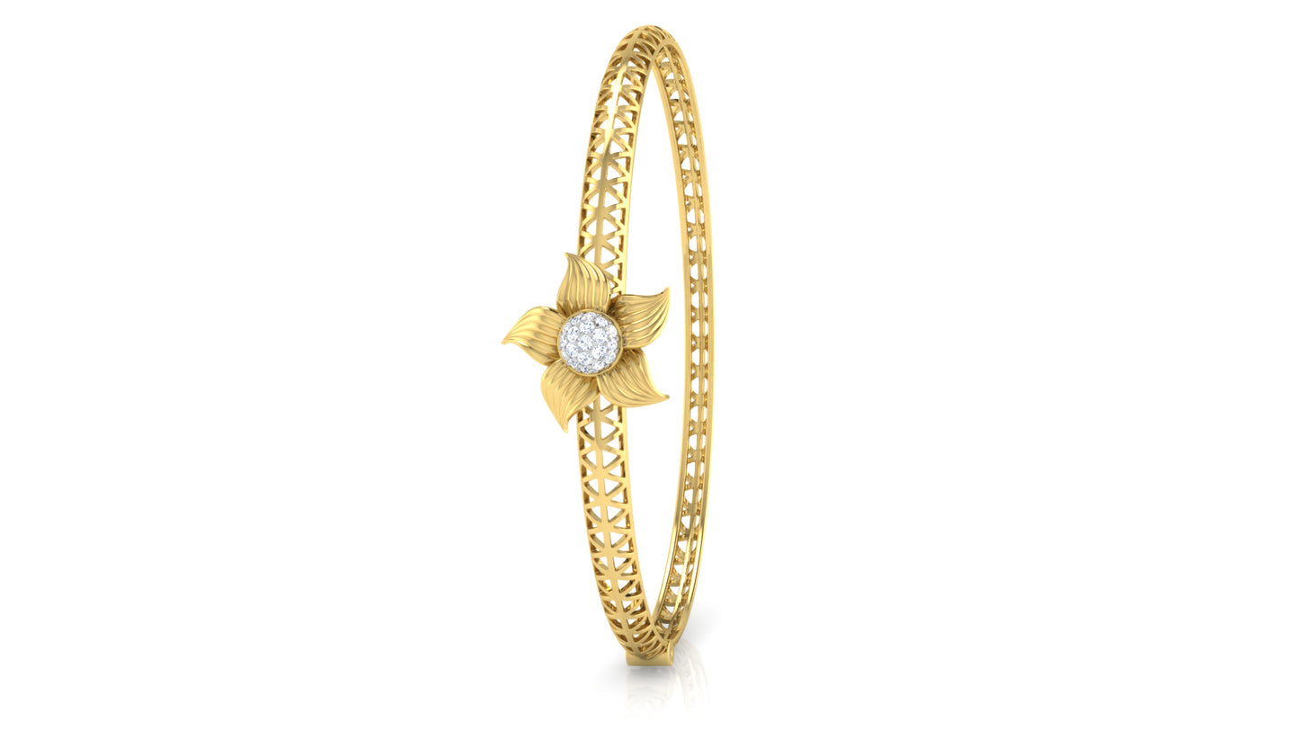 Floral Arrest Artificial Diamond Gold Bracelet Standing View Best Synthetic Diamond Jewelry in Chennai