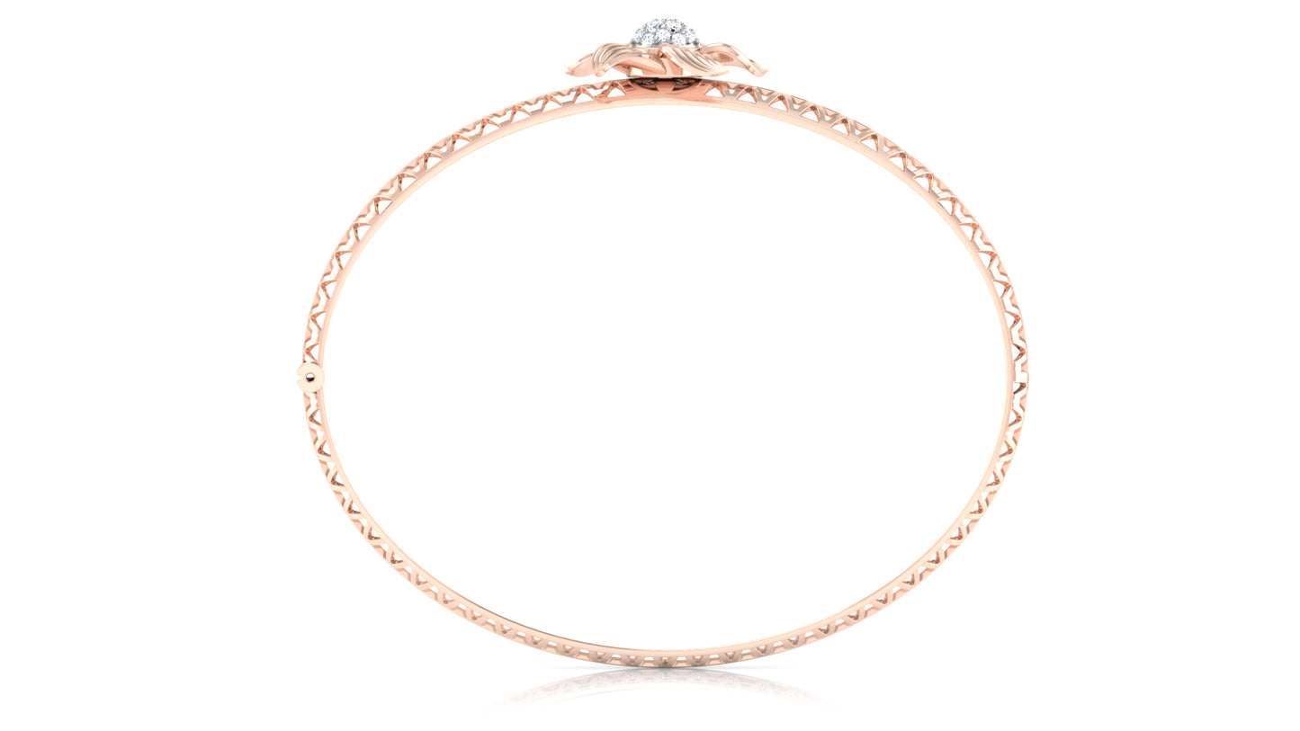 Floral Arrest Artificial Diamond Rose Gold Bracelet Back View Best Synthetic Diamond Jewelry in Chennai