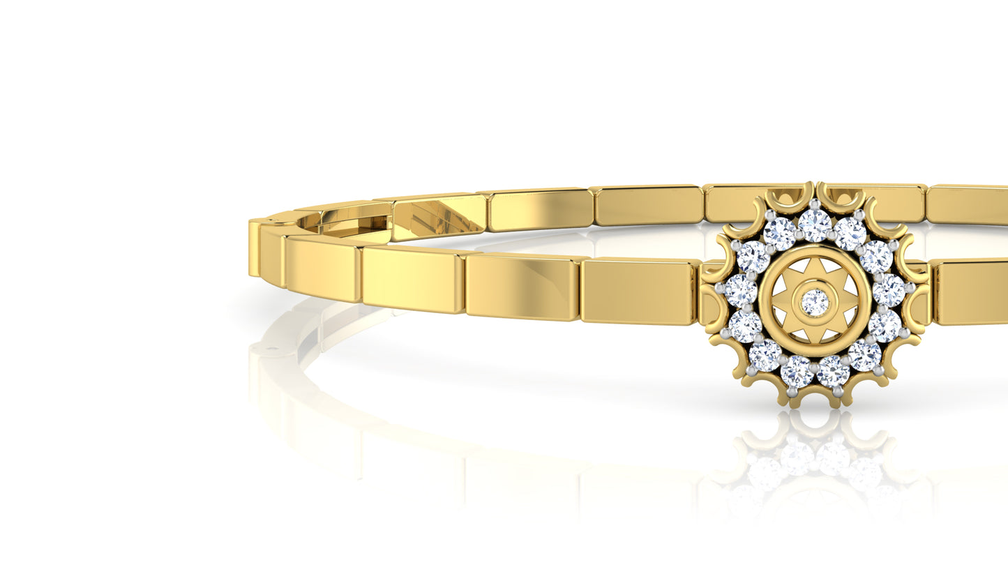 Buy Radiant Wrist Synthetic Diamond Gold Bracelet at Diahart.