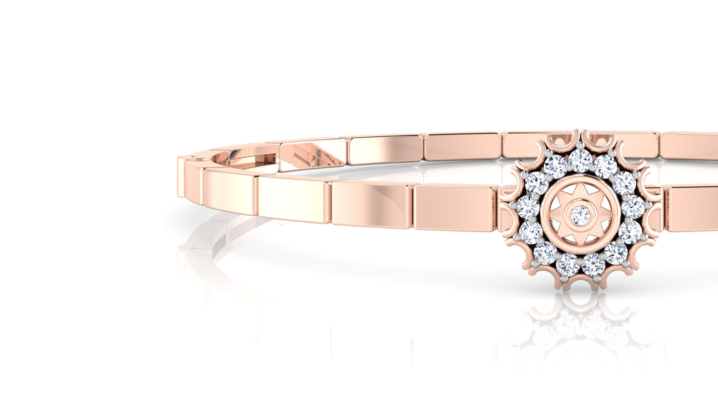 Radiant Wrist Synthetic Diamond Rose Gold Bracelet at Diahart.