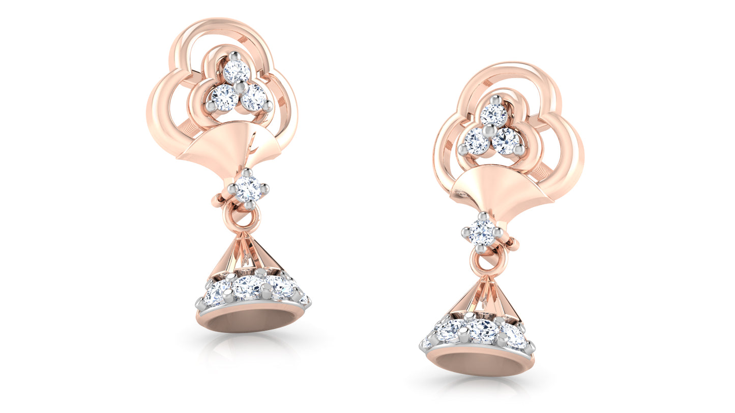 Bell Club Artifcial Diamond Rose Gold Danglers Jewelry Order Online and Shop at Diahart