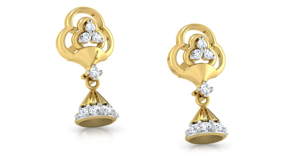 Bell Club Artifcial Diamond Gold Danglers Best Artificial Diamond Jewelry in Chennai