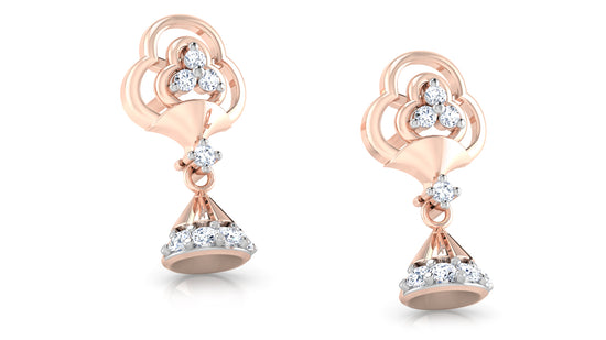 Bell Club Artifcial Diamond Rose Gold Danglers Best Artificial Diamond Jewelry in Chennai