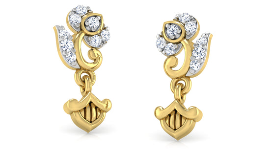 Rich Relics Lab Grown Diamond Gold Danglers Jewelry Order Online and Shop at Diahart