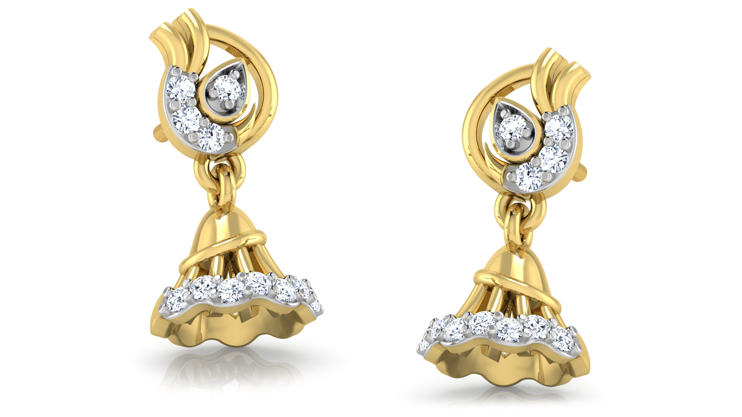 Campanula Artificial Diamond Gold Danglers Order Online and Shop at Diahart