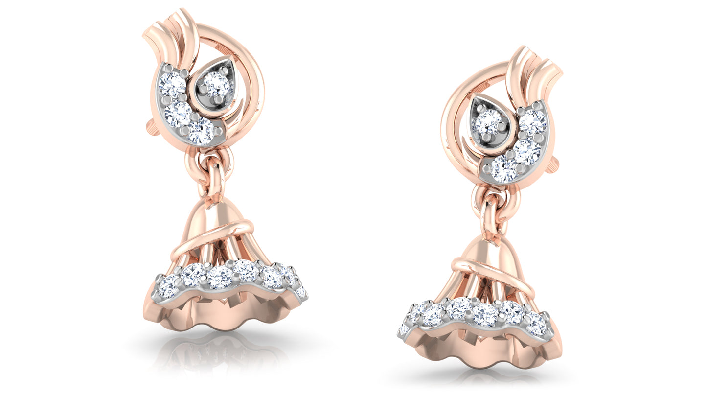 Campanula Artificial Diamond Rose Gold Danglers Order Online and Shop at Diahart