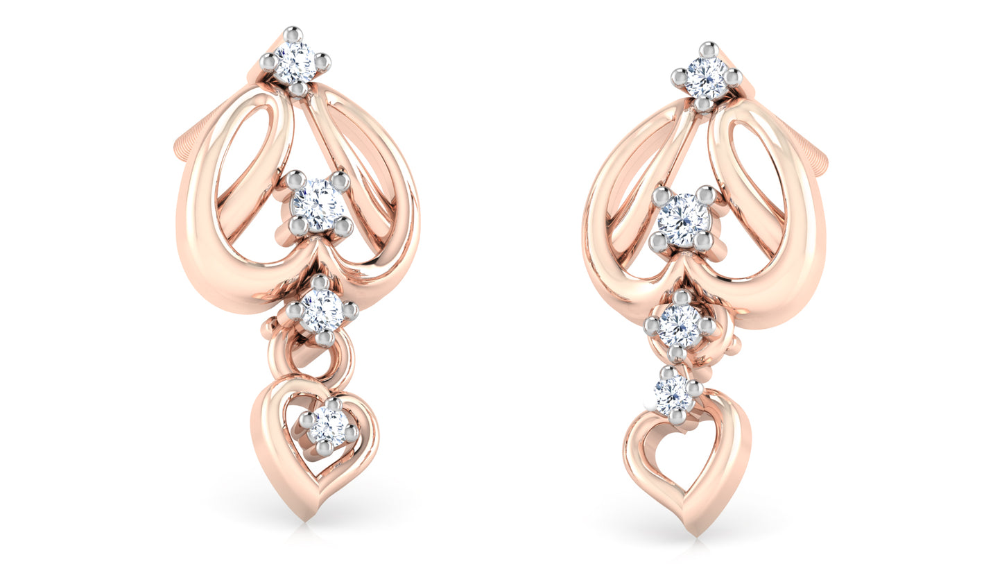 Dangling Delight Lab Grown Diamond Rose Gold Danglers Order Online and Shop at Diahart