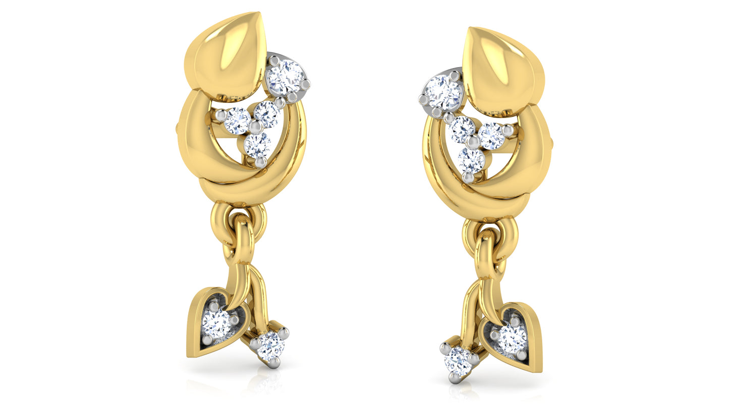 Dainty Duo Artificial Diamond Gold Danglers Order Online and Shop at Diahart