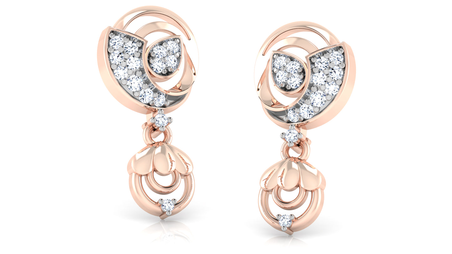 Gem Canopy Synthetic Diamond Rose Gold Danglers Order Online and Shop at Diahart