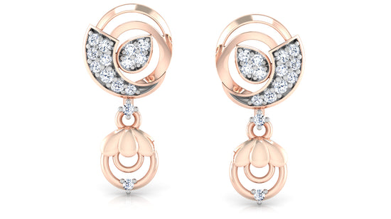 Gem Canopy Synthetic Diamond Rose Gold Danglers Front View