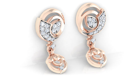 Gem Canopy Synthetic Diamond Rose Gold Danglers Bottom View