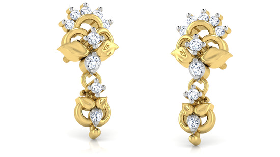 Tiera Treats Artificial Diamond Gold Danglers Order Online and Shop at Diahart