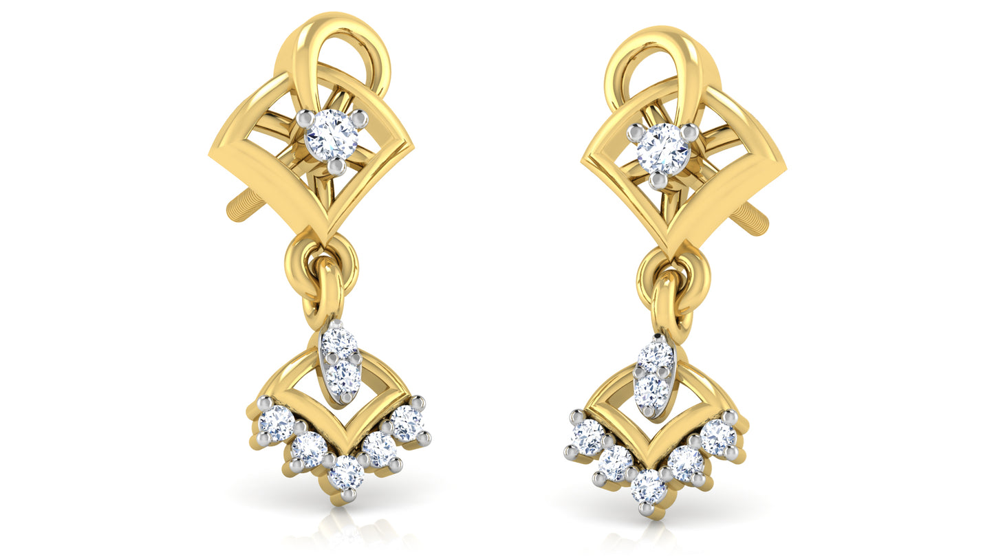 Intricate Inspirations Synthetic Diamond Gold Danglers Order Online and Shop at Diahart